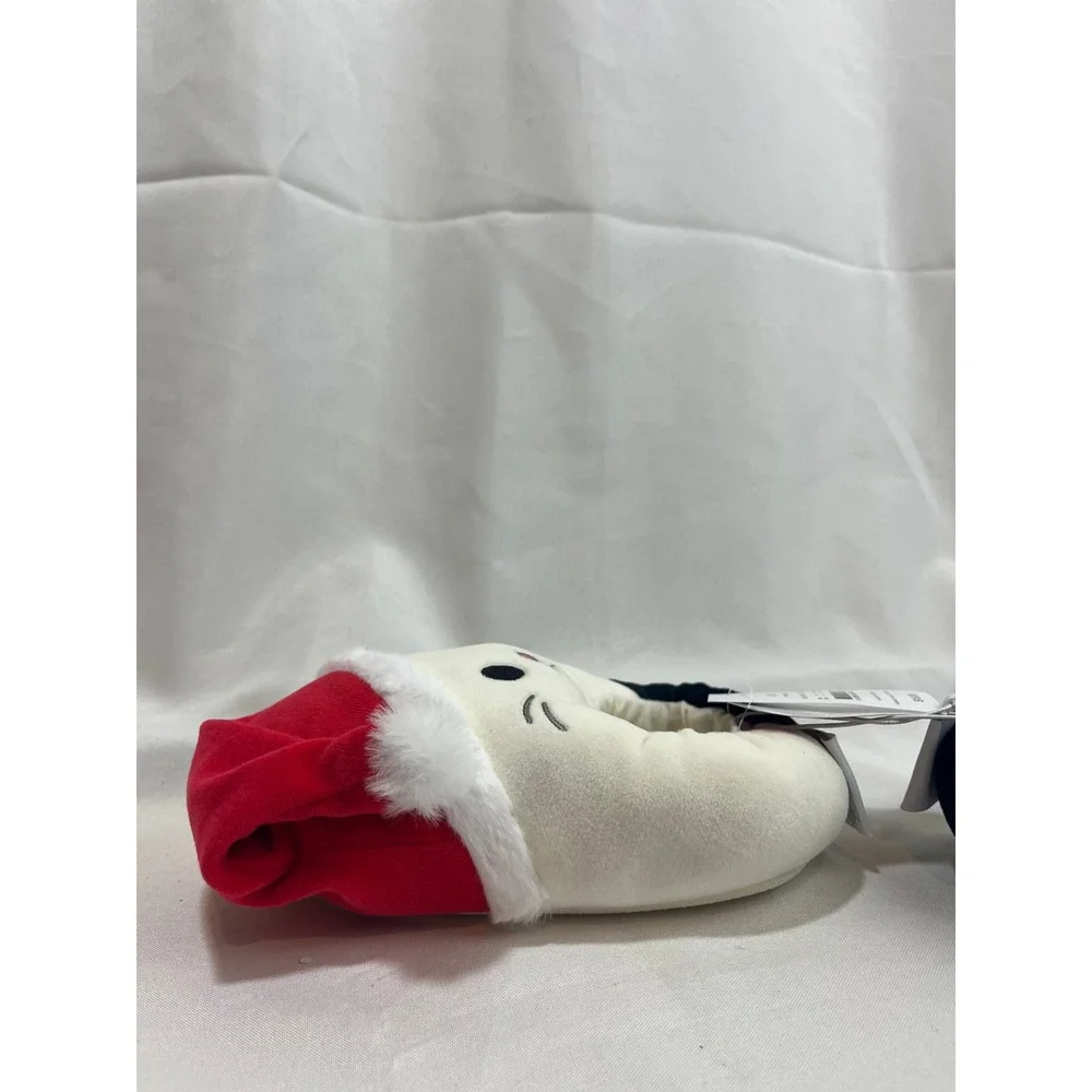 Squishmallows Santa Hat Cat Cam Slippers Kids Youth 13/1 Off-White Holiday New